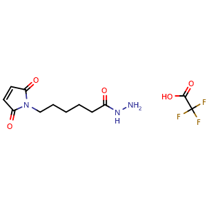 Chemical structure of 6-(2,5-Dioxo-2,5-dihydro-1H-pyrrol-1-yl)hexanehydrazide 2,2,2-trifluoroacetate , CAS 151038-94-7, AChemBlock W169084