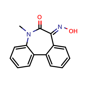 Chemical structure of 5-Methyl-5H-dibenz[b,d]azepine-6,7-dione 7-oxime , CAS 209984-31-6, AChemBlock W169144