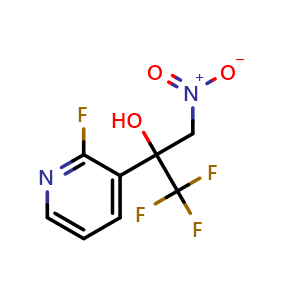 Chemical structure of 1,1,1-Trifluoro-2-(2-fluoropyridin-3-yl)-3-nitropropan-2-ol , CAS 892414-45-8, AChemBlock W169152