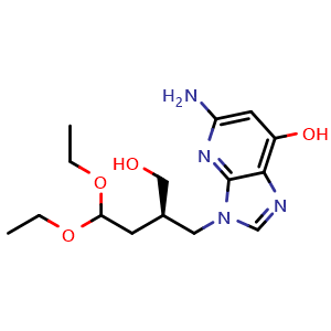Chemical structure of (R)-5-amino-3-(4,4-diethoxy-2-(hydroxymethyl)butyl)-3H-imidazo[4,5-b]pyridin-7-ol , CAS 2444540-66-1, AChemBlock W169165
