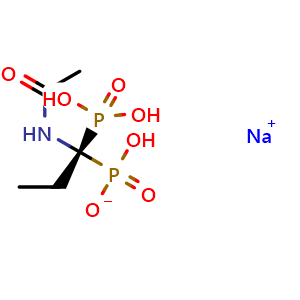 Chemical structure of sodium (S)-hydrogen(1-acetamido-1-phosphonopropyl)phosphonate , CAS 62576-46-9, AChemBlock W169166