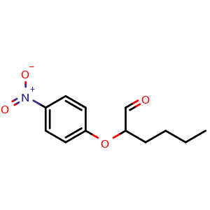 Chemical structure of 2-(4-Nitrophenoxy)hexanal , CAS 2070015-33-5, AChemBlock W169169