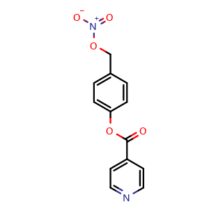 Chemical structure of 4-((Nitrooxy)methyl)phenyl isonicotinate , CAS 2444010-38-0, AChemBlock W169171