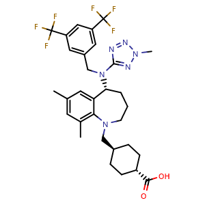 (1R,4R)-4-(((R)-5-((3,5-bis(trifluoromethyl)benzyl)(2-methyl-2H-tetrazol-5-yl)amino)-7,9-dimethyl-2,3,4,5-tetrahydro-1H-benzo[b]azepin-1-yl)methyl)cyclohexanecarboxylic acid