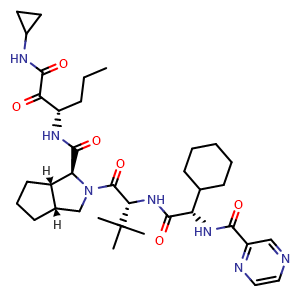 (1S,3aR,6aS)-2-((R)-2-((S)-2-cyclohexyl-2-(pyrazine-2-carboxamido)acetamido)-3,3-dimethylbutanoyl)-N-((S)-1-(cyclopropylamino)-1,2-dioxohexan-3-yl)octahydrocyclopenta[c]pyrrole-1-carboxamide