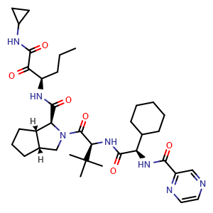(1S,3aR,6aS)-2-((S)-2-((R)-2-cyclohexyl-2-(pyrazine-2-carboxamido)acetamido)-3,3-dimethylbutanoyl)-N-((R)-1-(cyclopropylamino)-1,2-dioxohexan-3-yl)octahydrocyclopenta[c]pyrrole-1-carboxamide