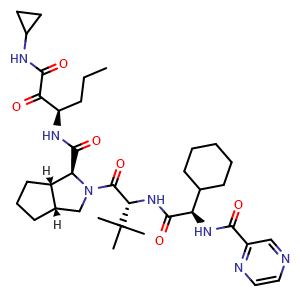 (1S,3aR,6aS)-2-((R)-2-((R)-2-cyclohexyl-2-(pyrazine-2-carboxamido)acetamido)-3,3-dimethylbutanoyl)-N-((R)-1-(cyclopropylamino)-1,2-dioxohexan-3-yl)octahydrocyclopenta[c]pyrrole-1-carboxamide