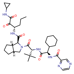 (1S,3aR,6aS)-2-((R)-2-((R)-2-cyclohexyl-2-(pyrazine-2-carboxamido)acetamido)-3,3-dimethylbutanoyl)-N-((S)-1-(cyclopropylamino)-1,2-dioxohexan-3-yl)octahydrocyclopenta[c]pyrrole-1-carboxamide