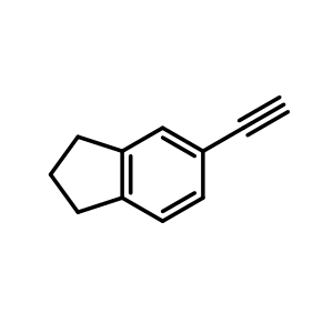 Chemical structure of 5-Ethynyl-2,3-dihydro-1H-indene , CAS 132464-86-9, AChemBlock W169231