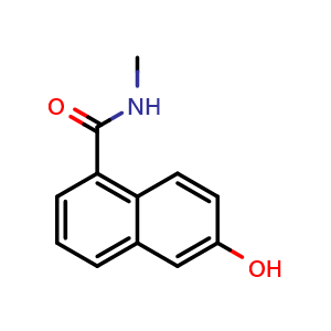 Chemical structure of 6-Hydroxy-N-methyl-1-naphthamide , CAS 847802-91-9, AChemBlock W169234