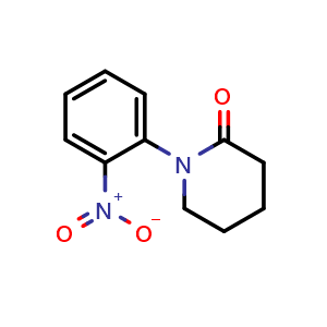 Chemical structure of 1-(2-Nitrophenyl)piperidin-2-one , CAS 203509-92-6, AChemBlock W169298