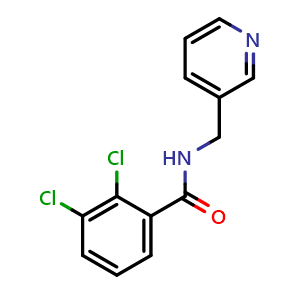 Chemical structure of 2,3-dichloro-N-(pyridin-3-ylmethyl)benzamide , CAS 425685-04-7, AChemBlock W169318