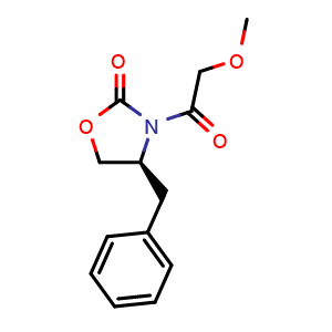 Chemical structure of (S)-4-benzyl-3-(2-methoxyacetyl)oxazolidin-2-one , CAS 129952-14-3, AChemBlock W169322