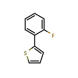Chemical structure of 2-(2-fluorophenyl)thiophene , CAS 209592-45-0, AChemBlock W169375