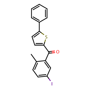 Chemical structure of (5-Iodo-2-methylphenyl)(5-phenylthiophen-2-yl)methanone , CAS 2070015-44-8, AChemBlock W169376