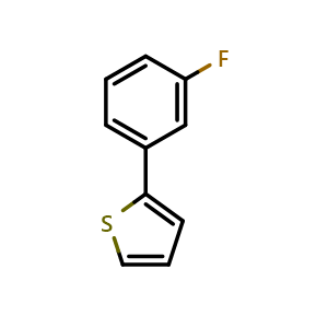Chemical structure of 2-(3-Fluorophenyl)thiophene , CAS 58861-49-7, AChemBlock W169382