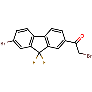 Chemical structure of 2-Bromo-1-(7-bromo-9,9-difluoro-9H-fluoren-2-yl)ethanone , CAS 1446138-83-5, AChemBlock W169395