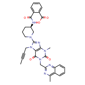 (R)-2-((1-(7-(but-2-yn-1-yl)-3-methyl-1-((4-methylquinazolin-2-yl)methyl)-2,6-dioxo-2,3,6,7-tetrahydro-1H-purin-8-yl)piperidin-3-yl)carbamoyl)benzoic acid