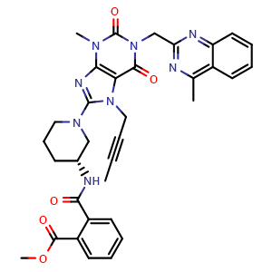 (R)-methyl 2-((1-(7-(but-2-yn-1-yl)-3-methyl-1-((4-methylquinazolin-2-yl)methyl)-2,6-dioxo-2,3,6,7-tetrahydro-1H-purin-8-yl)piperidin-3-yl)carbamoyl)benzoate