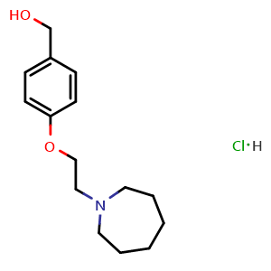 Chemical structure of (4-(2-(Azepan-1-yl)ethoxy)phenyl)methanol hydrochloride , CAS 328933-65-9, AChemBlock W169474
