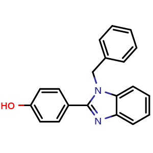 Chemical structure of 4-(1-Benzyl-1H-1,3-benzodiazol-2-yl)phenol , CAS 10206-01-6, AChemBlock W169484