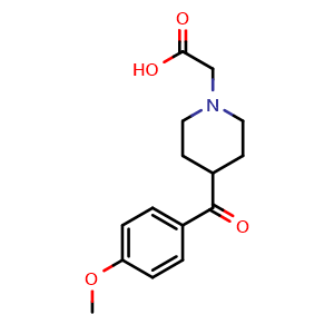 Chemical structure of [4-(4-Methoxybenzoyl)piperidin-1-yl]acetic acid , CAS 1419957-49-5, AChemBlock W169507