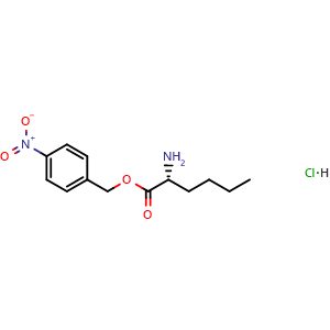 Chemical structure of (R)-4-nitrobenzyl 2-aminohexanoate hydrochloride , CAS 865488-39-7, AChemBlock W169529