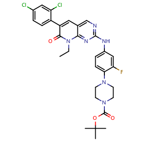 tert-butyl 4-(4-((6-(2,4-dichlorophenyl)-8-ethyl-7-oxo-7,8-dihydropyrido[2,3-d]pyrimidin-2-yl)amino)-2-fluorophenyl)piperazine-1-carboxylate