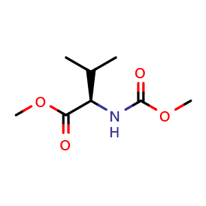 Chemical structure of (R)-methyl 2-((methoxycarbonyl)amino)-3-methylbutanoate , CAS 153575-98-5, AChemBlock W169567