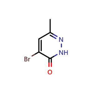 Chemical structure of 4-Bromo-6-methylpyridazin-3(2H)-one , CAS 954240-46-1, AChemBlock W169578
