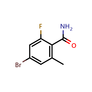 Chemical structure of 4-Bromo-2-fluoro-6-methylbenzamide , CAS 1242156-51-9, AChemBlock W169588