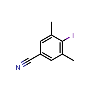 Chemical structure of 4-Iodo-3,5-dimethylbenzonitrile , CAS 1227311-09-2, AChemBlock W169590