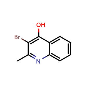 Chemical structure of 3-Bromo-2-methyl-4-quinolinol , CAS 65673-88-3, AChemBlock W169621