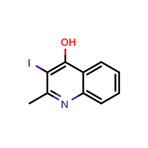 Chemical structure of 3-Iodo-2-methylquinolin-4-ol , CAS 64965-49-7, AChemBlock W169627