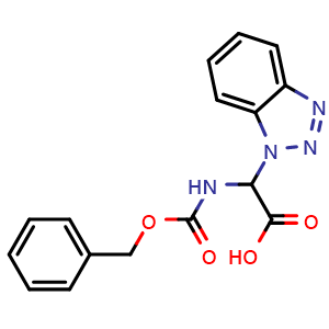 Chemical structure of (Benzotriazol-1-yl)(benzyloxycarbonylamino)acetic acid , CAS 124676-19-3, AChemBlock W169635