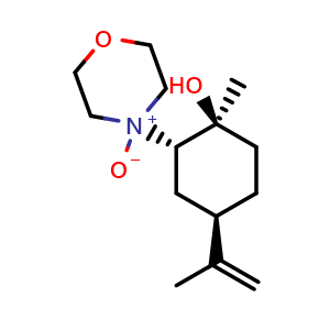 Chemical structure of 4-((1S,2S,5R)-2-hydroxy-2-methyl-5-(prop-1-en-2-yl)cyclohexyl)morpholine 4-oxide , CAS 790220-87-0, AChemBlock W169647