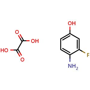 Chemical structure of 4-amino-3-fluorophenol oxalate , CAS 2448346-93-6, AChemBlock W169680