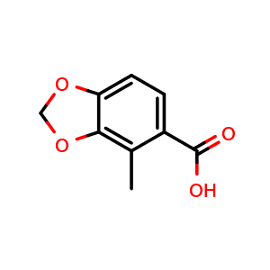 Chemical structure of 4-Methyl-1,3-benzodioxole-5-carboxylic acid , CAS 162506-58-3, AChemBlock W169689