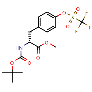Chemical structure of (R)-methyl 2-((tert-butoxycarbonyl)amino)-3-(4-(((trifluoromethyl)sulfonyl)oxy)phenyl)propanoate , CAS 149709-56-8, AChemBlock W169690