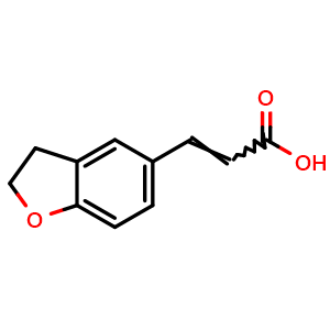 Chemical structure of 3-(2,3-Dihydrobenzofuran-5-yl)-2-propenoic acid , CAS 198707-57-2, AChemBlock W169699