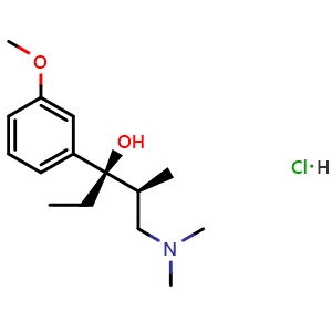 Chemical structure of (2S,3R)-1-(Dimethylamino)-3-(3-methoxyphenyl)-2-methylpentan-3-ol hydrochloride , CAS 809282-45-9, AChemBlock W169713