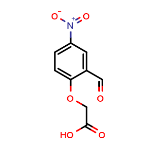 Chemical structure of 2-Formyl-4-nitrophenoxyacetic acid , CAS 6965-69-1, AChemBlock W169726