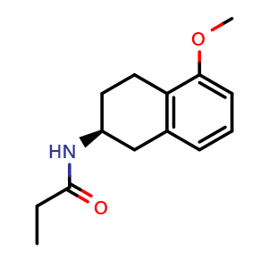 Chemical structure of N-[(2S)-1,2,3,4-Tetrahydro-5-methoxy-2-naphthalenyl]propanamide , CAS 244239-67-6, AChemBlock W169729