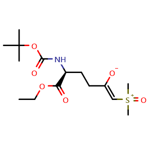 Chemical structure of (S)-ethyl 2-((tert-butoxycarbonyl)amino)-6-(dimethylhydrosulfinyl)-5-hydroxyhex-5-enoate , CAS 1463522-16-8, AChemBlock W169730