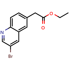 Chemical structure of Ethyl 2-(3-bromoquinolin-6-yl)acetate , CAS 1393353-34-8, AChemBlock W169741