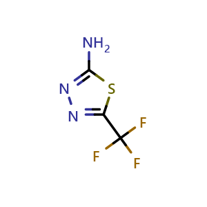 Chemical structure of 5-(Trifluoromethyl)-1,3,4-thiadiazol-2-amine , CAS 10444-89-0, AChemBlock W169745