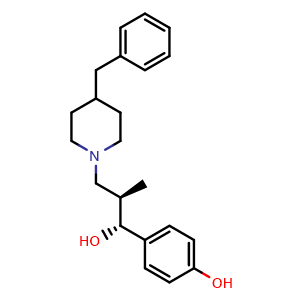 Chemical structure of rel-4-((1R,2R)-3-(4-benzylpiperidin-1-yl)-1-hydroxy-2-methylpropyl)phenol , CAS 169197-03-9, AChemBlock W169756