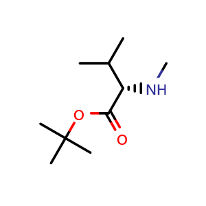 Chemical structure of tert-butyl (2S)-3-methyl-2-(methylamino)butanoate , CAS 5616-87-5, AChemBlock W169774