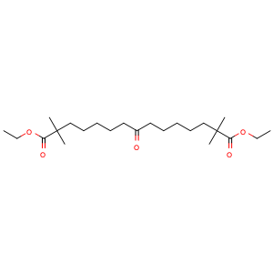 Chemical structure of 2,2,14,14-Tetramethyl-8-oxopentadecanedioic acid diethyl ester , CAS 738606-43-4, AChemBlock W169777