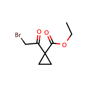 Chemical structure of Ethyl 1-(2-bromoacetyl)cyclopropanecarboxylate , CAS 129306-05-4, AChemBlock W169778